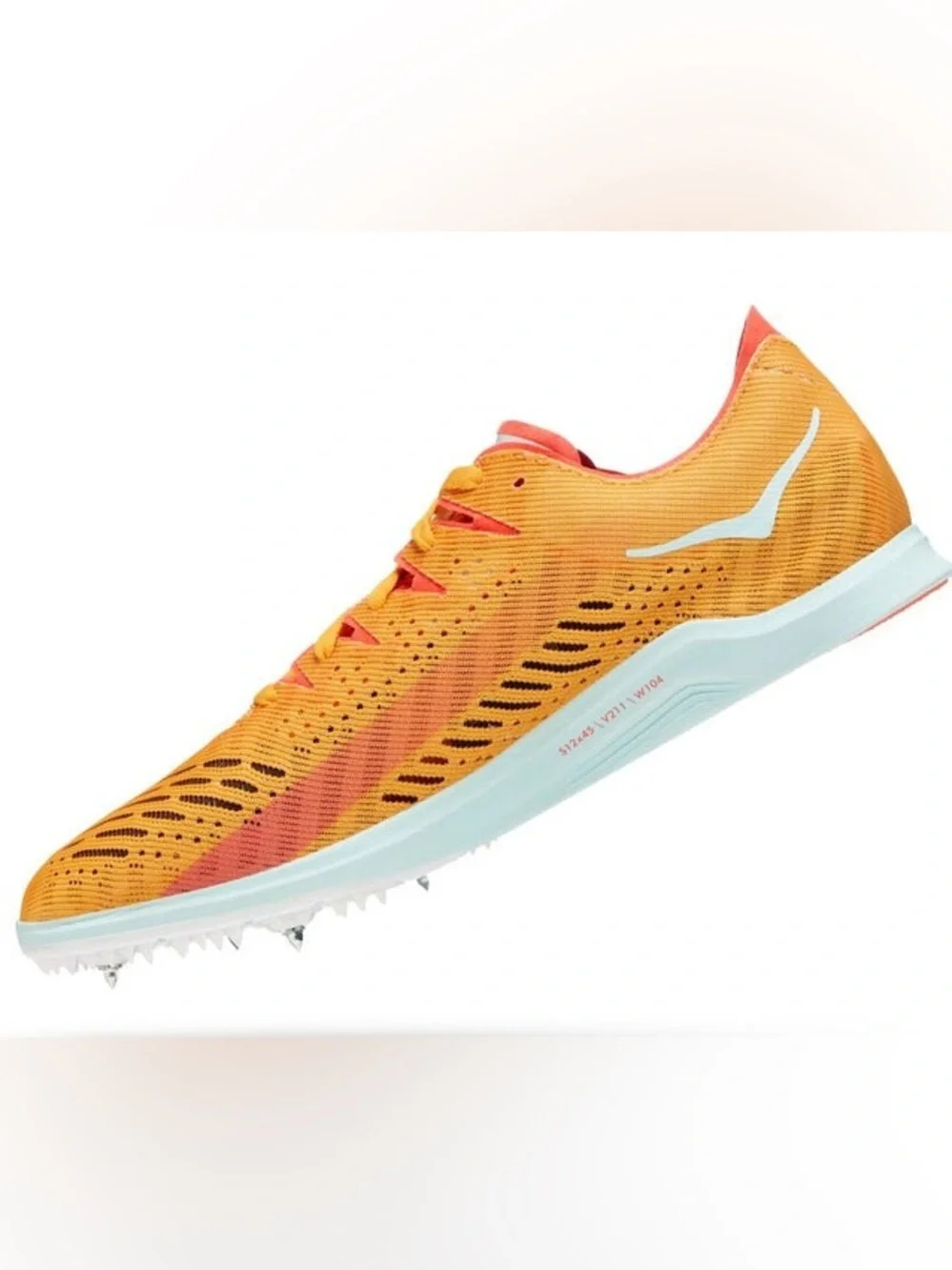 Hoka Men's Orange Track Spikes with White Accents